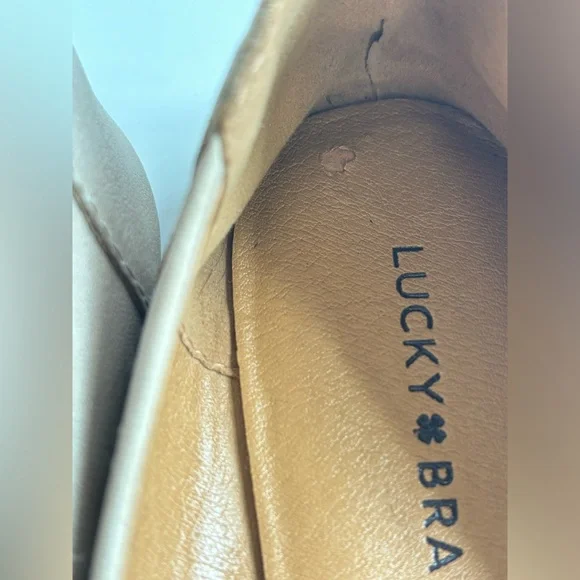 Lucky Brand LP Alanya Leather Ballet Flats Beige / Tan size 38.5 / 8 M - Picture 10 of 12